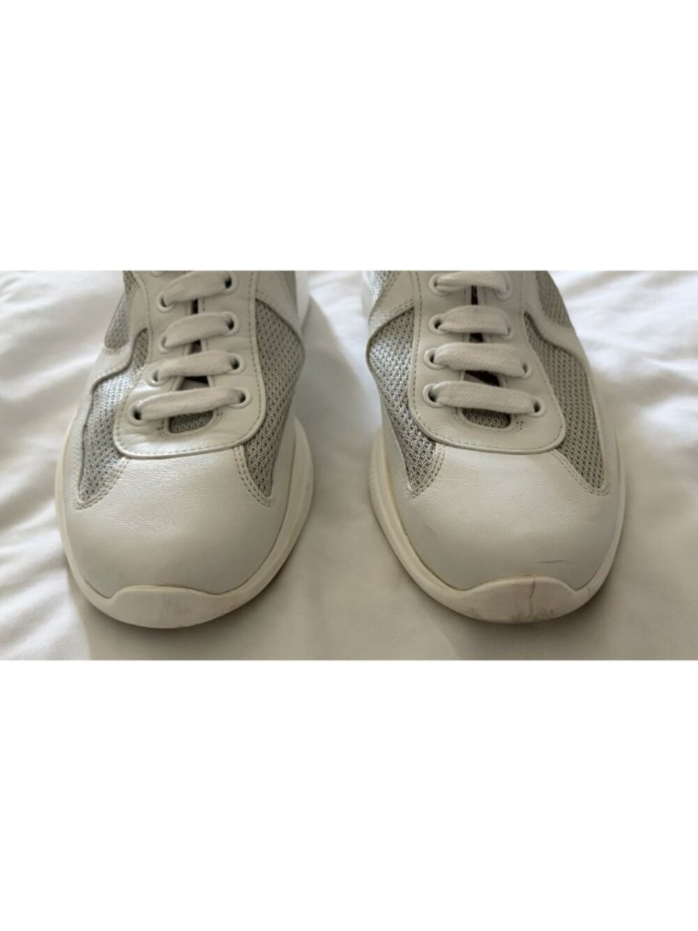 Prada Americas Cup Sneakers White Leather Size EU 36.5 Women’s 6.5 - Picture 4 of 9
